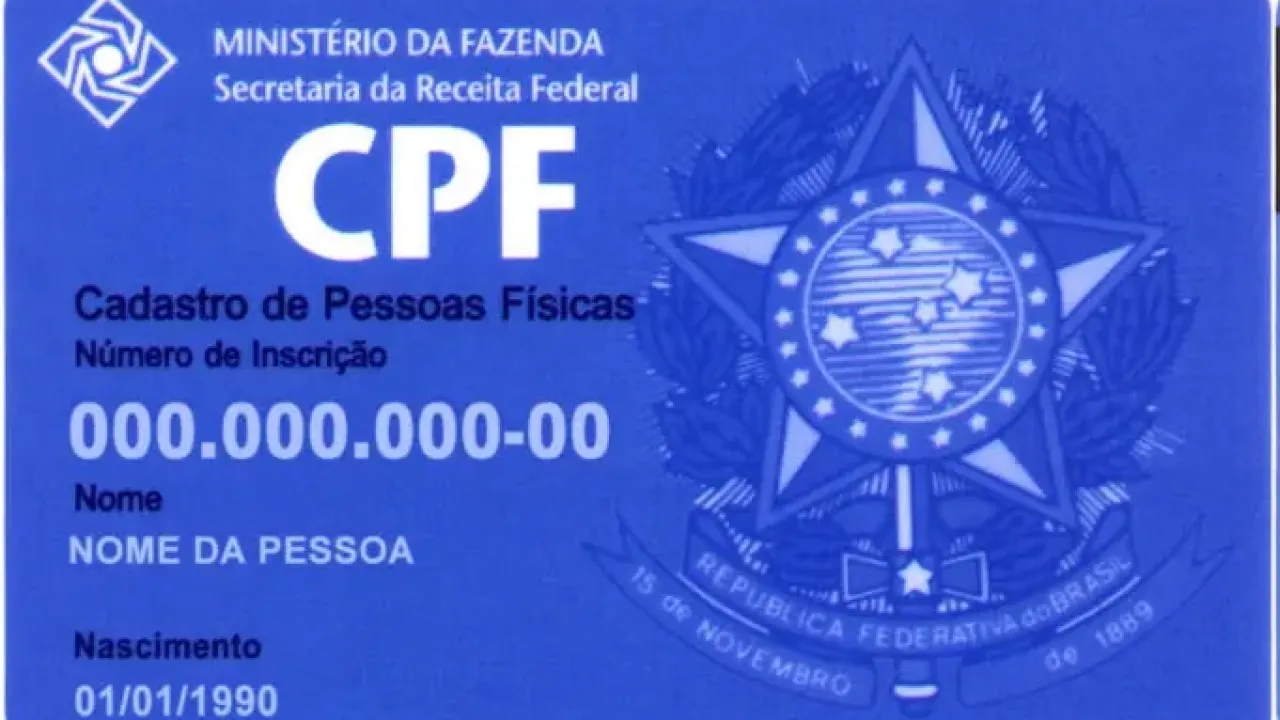 Modelo de CPF ilustrando CPF usado por terceiros.