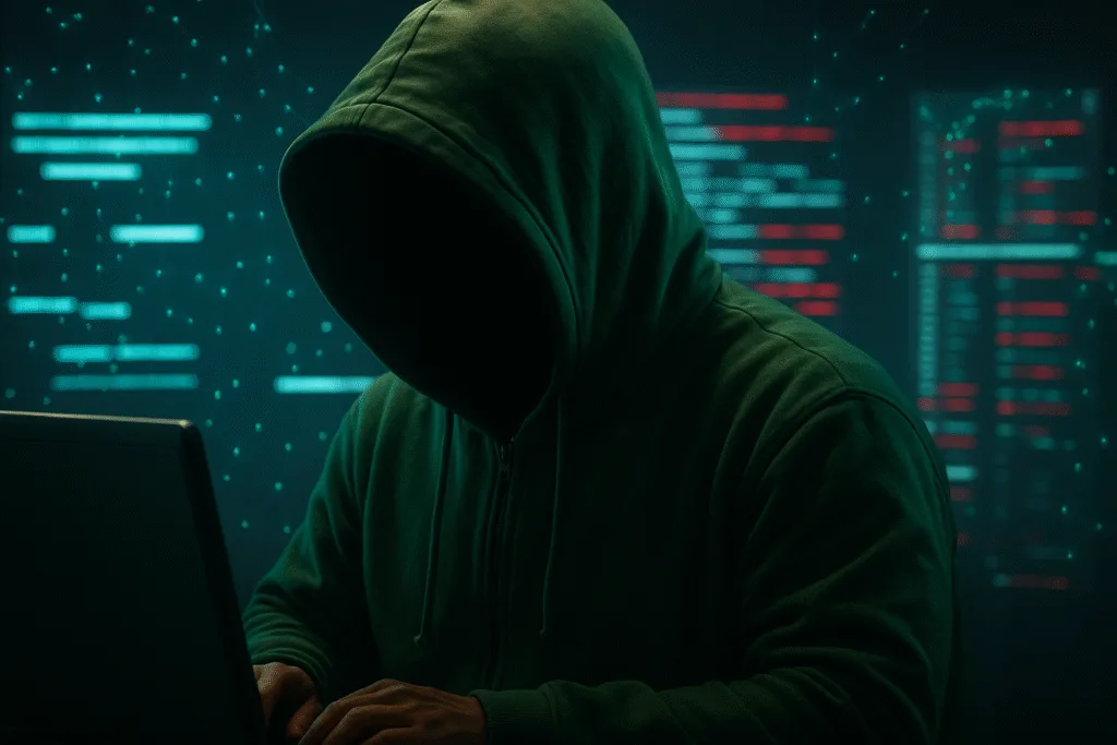 Bandido copiando dados para obter um cartão clonado.