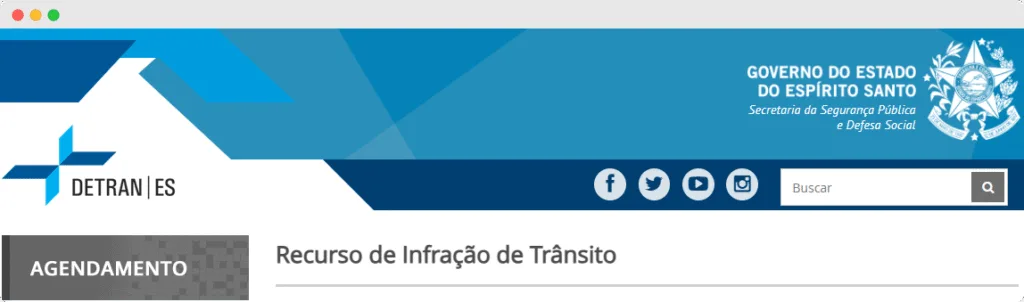 Captura de Tela do site do Detran-ES onde é possível verificar quais multas foram dadas à você.