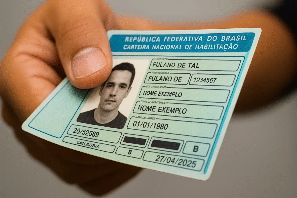 Homem entregando a carteira de motorista depois da cassação da cnhda CNH.