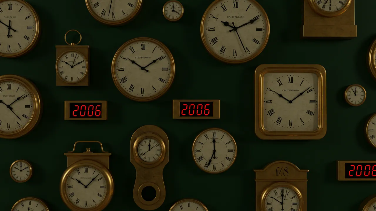 Vários relógios marcando 20:06, ilustrando o artigo sobre hora extra obrigatória.